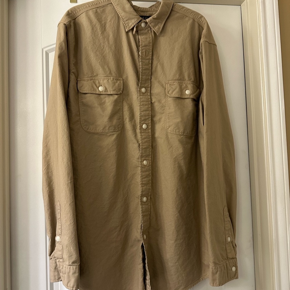 Polo Ralph Lauren Men's Tan Button-Down Shirt EUC size XXL rare